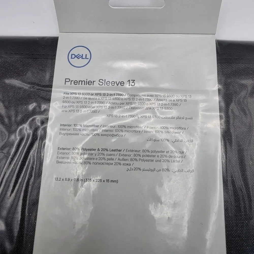 Dell Premier Sleeve 13 XPS 13 9300 7390 2-in-1 Laptop Sleeve Magnetic Black